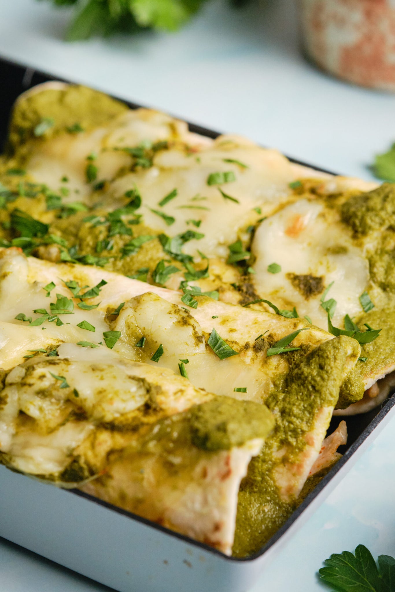 Easy Green Chicken Enchiladas