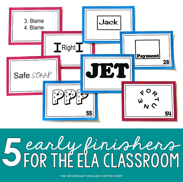 5 Early Finisher Ideas for ELA