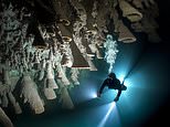 Daring scuba diver photographs breathtaking labyrinth of underwater caves beneath a Mexican riviera