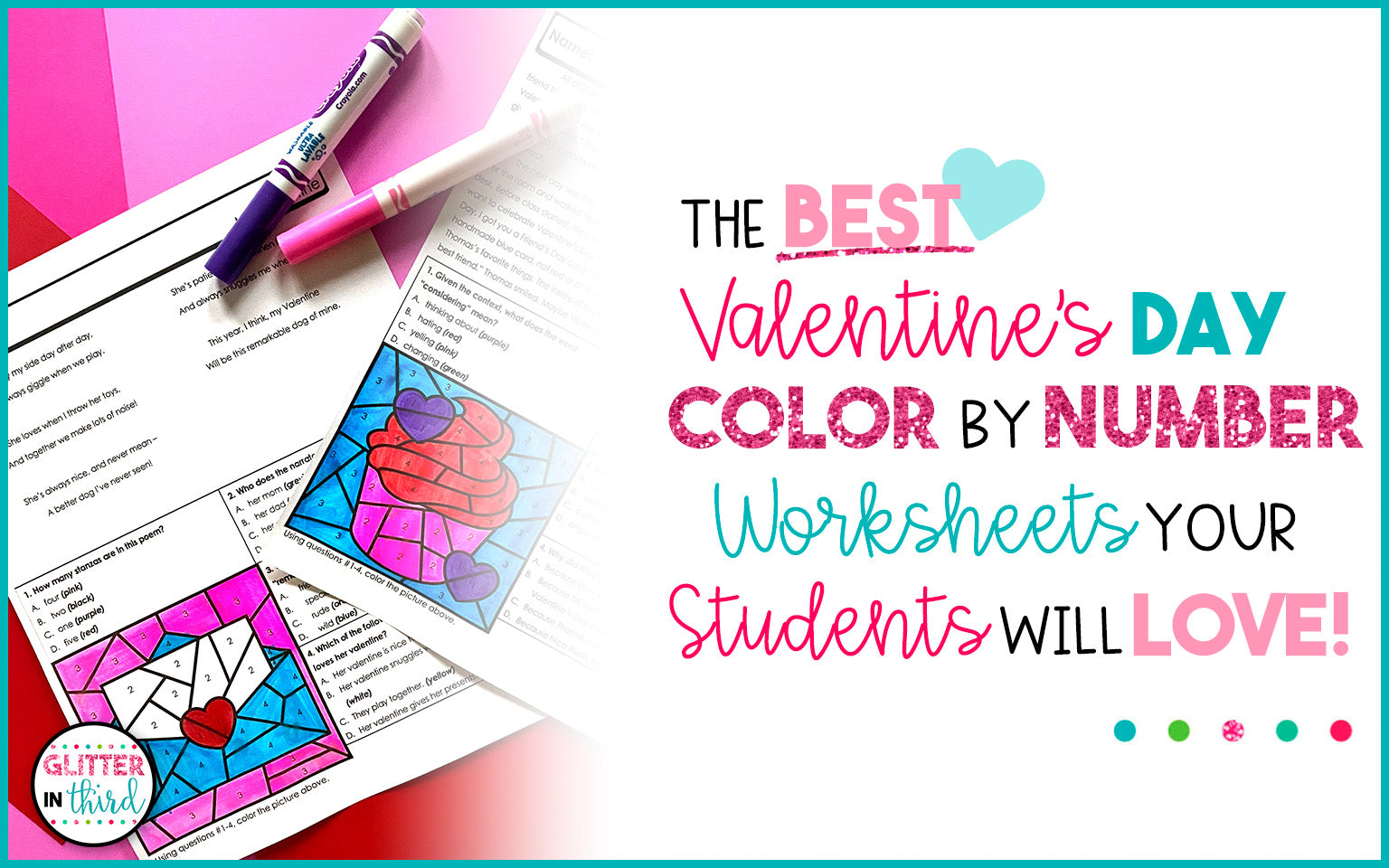 The BEST Valentine’s Day Color By Number Worksheets Your Students Will LOVE!