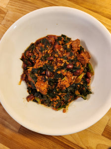 Instant Pot Chili Beans, Tempeh and Greens Burrito Bowl