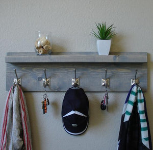 Nautical Coat Rack with Floating Shelf by KeoDecor