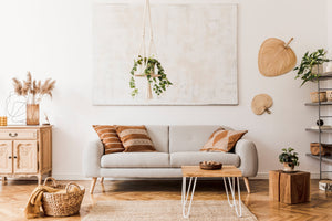 If you have many houseplants, hanging some of them from your ceiling can liven up your apartment