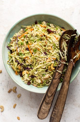 This Broccoli Ramen Salad is savory, sweet, and has the perfect amount of crunch! It’s simple to make and has an addictive dressing
