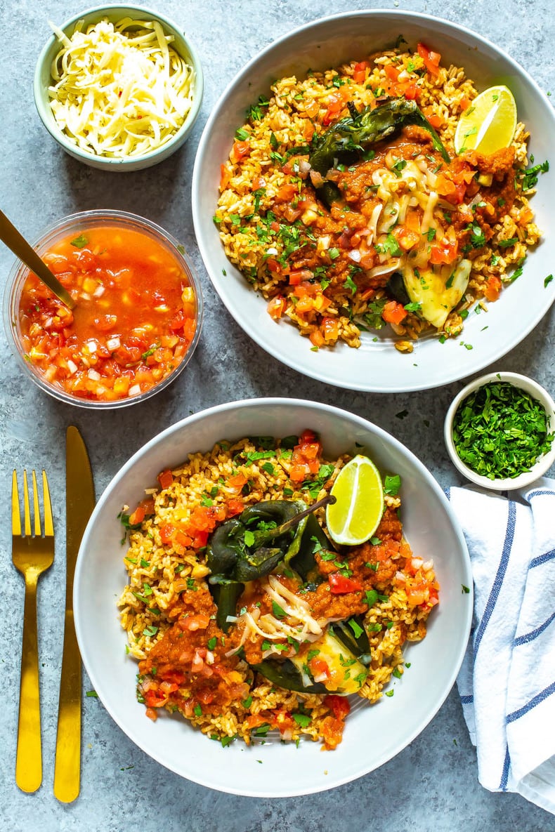 Skinny Chile Rellenos {Mexican Stuffed Peppers}