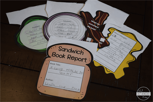 FUN Sandwich Book Report Printable