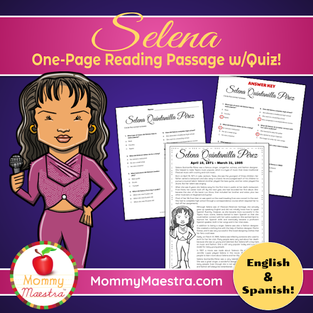 Selena Reading Passage & Comp Questions