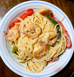 Shrimp Fajita Alfredo Pasta