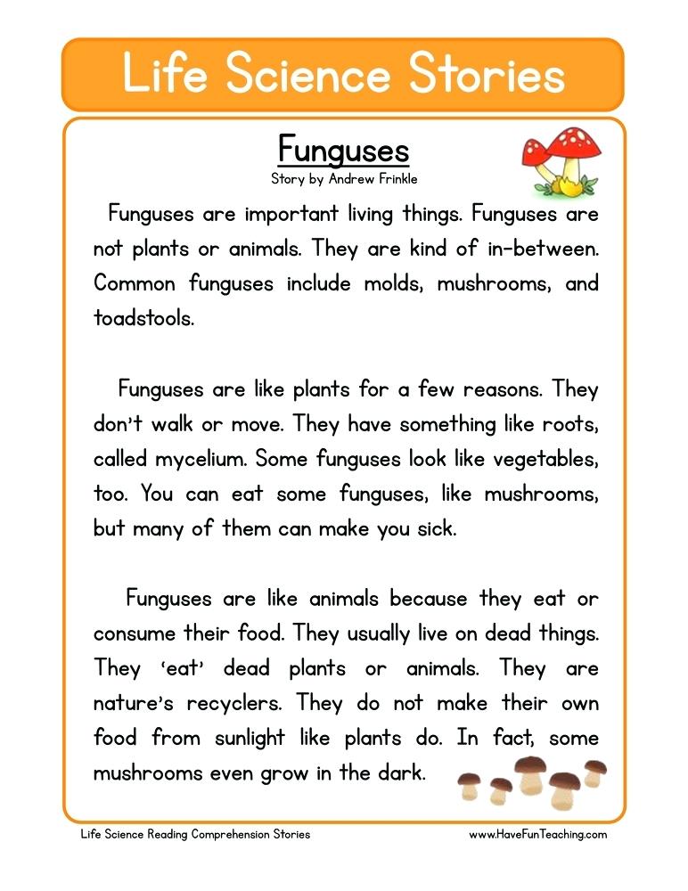 Fungus Worksheets