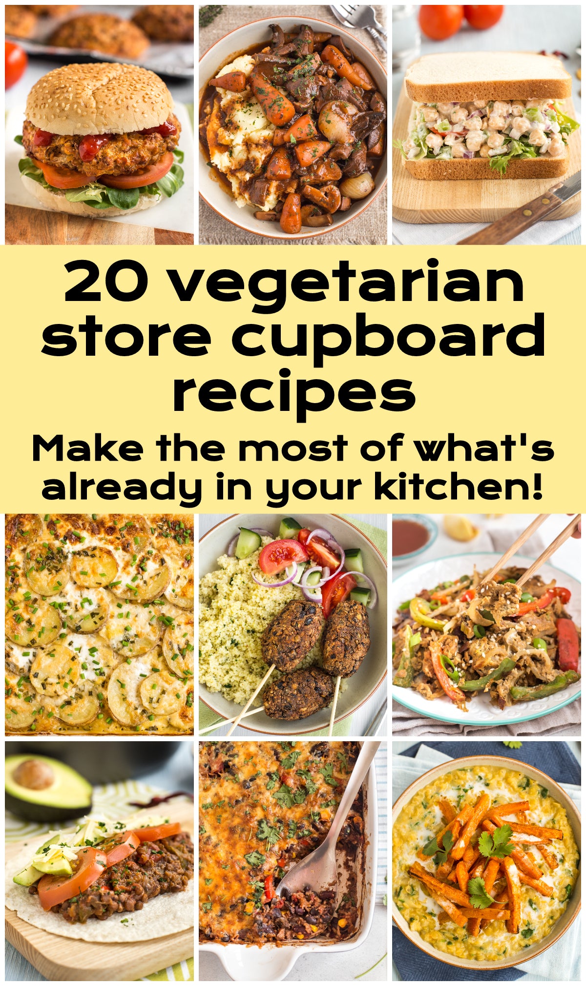 20 vegetarian store cupboard recipes