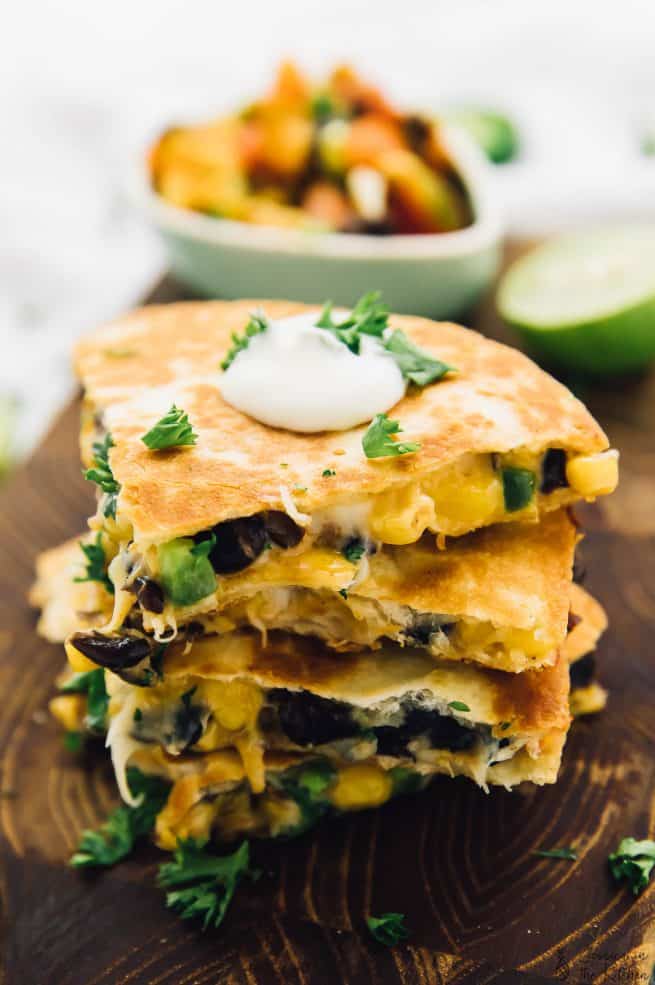 15 Minute Black Bean and Corn Quesadillas