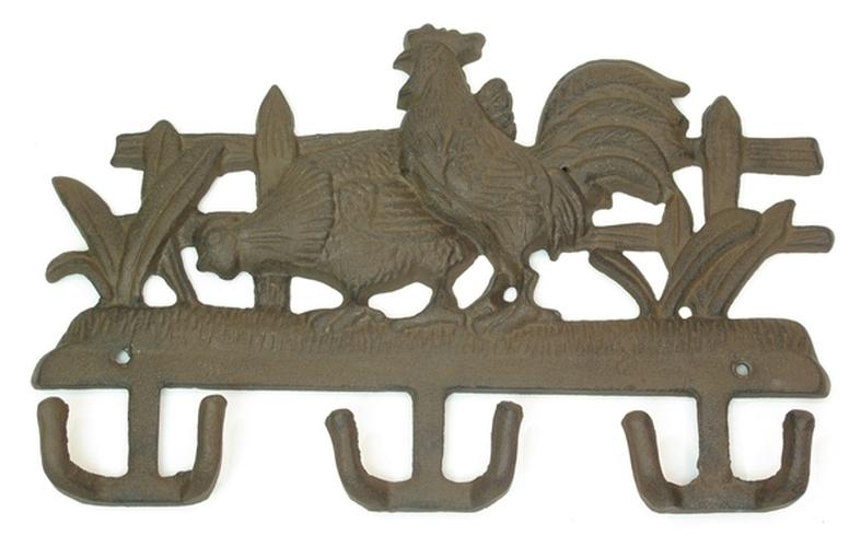 Cast Iron Wall Hook - Chicken & Rooster