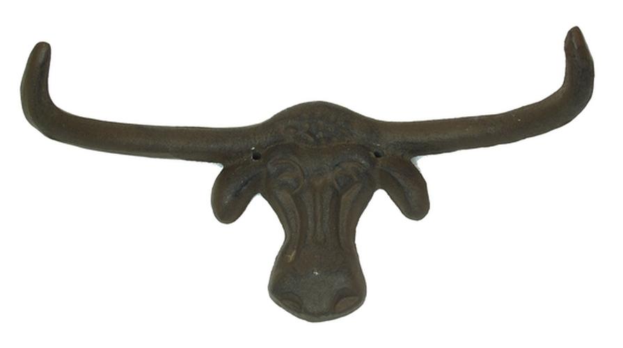 Cast Iron Longhorn Steer Wall Hook