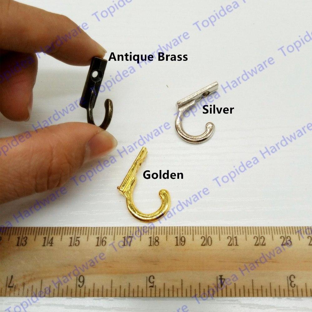 10pcs 21mm Bronze Metal door wall hooks hanger Small Antique Hooks Wall Hanger Curved Buckle Horn Lock Clasp Hook For Wooden