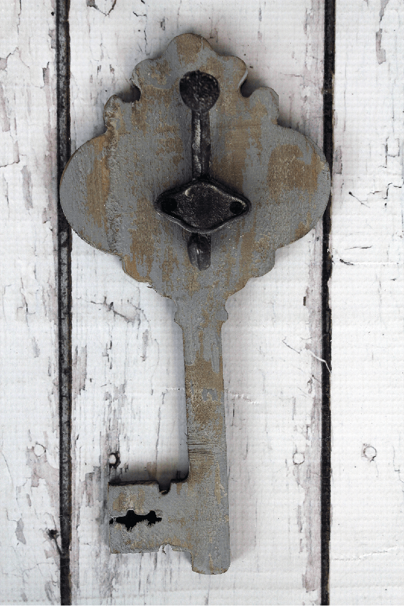 10 x 5 Distressed Gray Wood Key Wall Hook