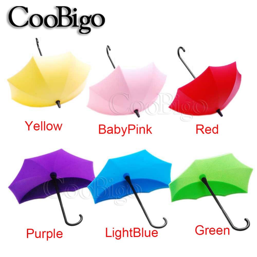 1pcs Sticky Umbrella shape hooks Hanger Rack Creative Key Home Decorative Holder Wall Hook Bedroom Living room Kitchen Bathroom
