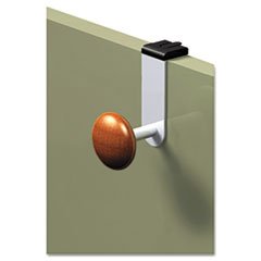 ** Cubicle Garment Peg, 1 Hook, 1 1/5 x 1 3/8 x 4 3/10, Metallic Grey **