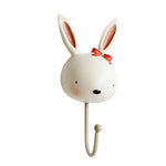 YangMi Coat Rack- Modern Minimalist Cartoon Rabbit Coat Rack, Bedroom Living Room Clothing Store Wall Hanging Coat Hook H9.5cmW21cm (Color : White, Size : H9.5xW21cm)