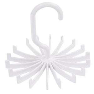 HENGSONG 2Pack 360 Degree Rotating Tie Rack Belt Scarf Hanger Holder Organizer Storage (White)