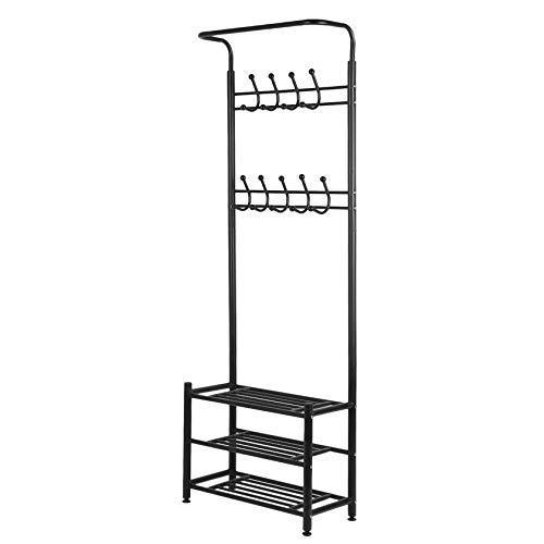 Best seller  moorecastle multi purpose entryway shoes storage organizer hall tree bench with coat rack hooks clothes stand perfect home furniture