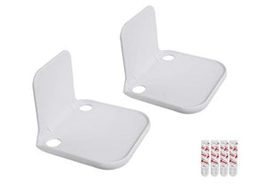 eLhook 4” White Stick-On and Removable Shelf For Cloud Security Cameras and Small Speakers from all major manufactures with Cord Management 2 Pack