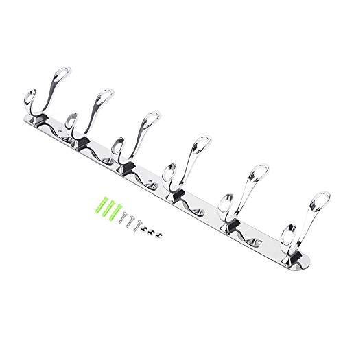 Latest arplis wall mounted hooks stainless steel rack wall hanger with 6 double hooks design coat towel rail hook for foyer hallways and bedrooms
