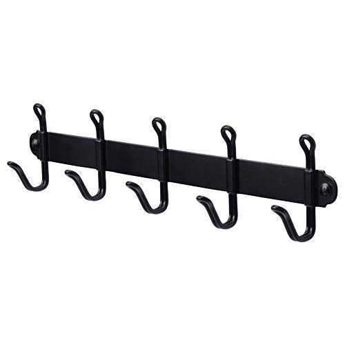 Ikea Svartsjon Black 5 Hook Coat Hanger Clothes Rack Hats Towels Scarves Wall Wire
