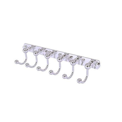 Allied Brass P1020-6 Prestige Skyline Collection 6 Position Tie and Belt Rack Decorative Hook, Polished Chrome