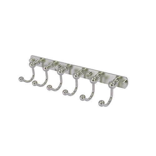 Allied Brass P1020-6 Prestige Skyline Collection 6 Position Tie and Belt Rack Decorative Hook, Satin Nickel