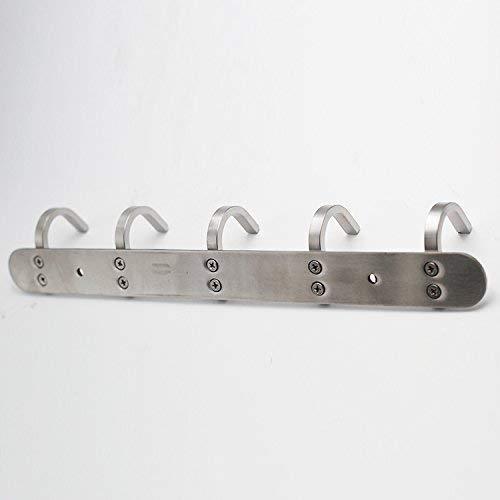 On amazon coat hook rack with 5 square hooks premium modern wall mounted ultra durable with solid steel construction brushed stainless steel finish super easy installation rust and water proof