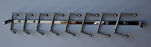 Wall Mounted Tie Rack, 14" Chrome Non-Sliding