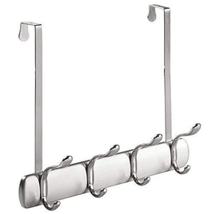 Save arkbuzz over door storage rack organizer hooks for coats hats robes clothes or towels 4 dual hooks brushed nickel chrome