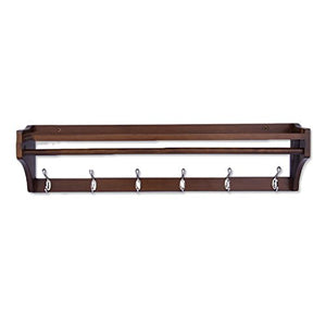 LXLA- In-door Coat Rack Coat Rack Wall Hanging Solid Wood Hangers Wall Hanging Shelf Multifunction Bedroom (Size : 6 hooks)