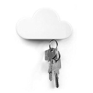 TWONE White Cloud Magnetic Wall Key Holder - Easy to Mount - Powerful Magnets Keep Keychains and Loose Keys Securely in Place