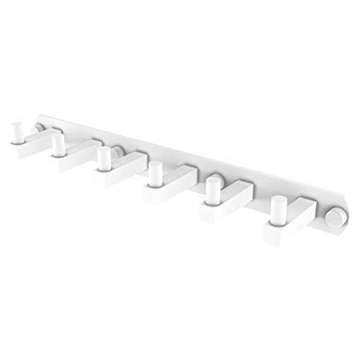Allied Brass MT-20-6 Montero Collection 6 Position Tie and Belt Rack Decorative Hook, Matte White