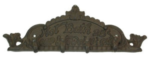 Hot Bath Decorative Sign Wall Mounted Hooks Indoor Outdoor Metal Plaques Heavy Duty Coat Hats Keys Hanger Holder Vintage Antique Ornament Accent