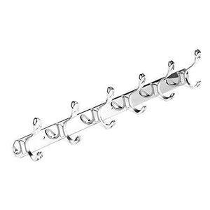 On amazon arplis wall mounted hooks stainless steel rack wall hanger with 6 double hooks design coat towel rail hook for foyer hallways and bedrooms