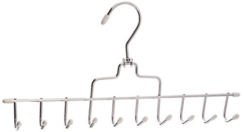 Honey-Can-Do HNGT01311 Horizontal Tie and Belt Hanger Chrome, 2-Pack