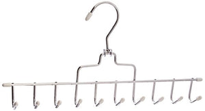 Honey-Can-Do HNGT01311 Horizontal Tie and Belt Hanger Chrome, 2-Pack