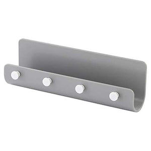 Chris.W Mail Letter Holder with 4 Key Hooks Organizer for Entryway, Kitchen - Self-Adhesive Wall Mount, Gray