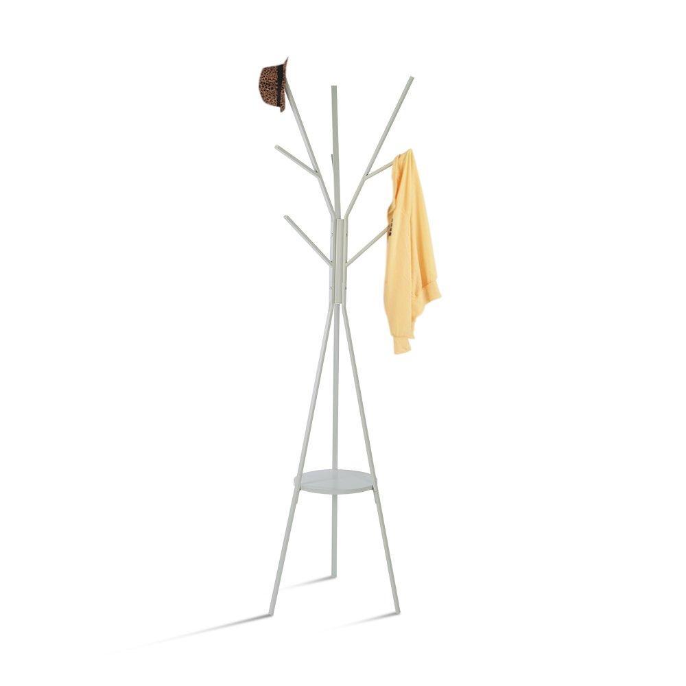 Discover the home bi coat rack stand coat hanger with 9 hooks for holding jacket hat purse in gray