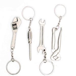 4pcs Mini Wrench Tool Keychain Metal Spanner Keyring Pendant Key Holder Organizer Keyfob Gift for Men Women