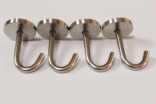 MHMYDZ Stainless Steel Screws Mount Ceiling Hooks, Coat Hanger(2 INCH, 4 Pack)