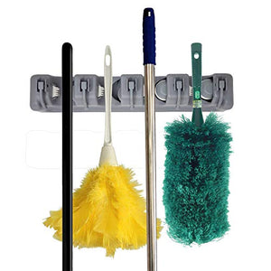 LavoHome #1 Mop and Broom Holder Wall Mounted Garden Tool Storage Rack & Organization Home Hanger Closet Garage Shed Basement Storage Must Have