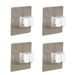 Yardwe 4pcs Mop Clamps Hanger Anti-Slip Broom Holder Self-Adhesive Tool Organizer (White)