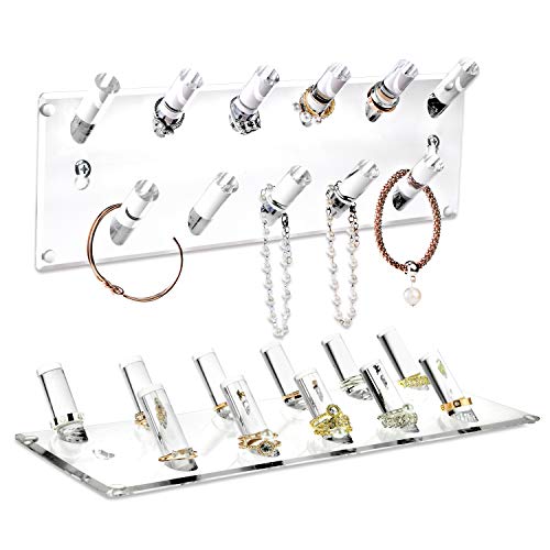 Ikee Design Multipurpose Acrylic Rack for Wall and Jewelry Stand Organizer, Set of 2