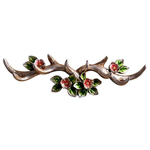 Vintage Cast Deer Antlers Wall Hooks ( 10 HOOKS) Coat Rack Hook for Hat Scarf Bag Key Clothes Bathroom Kitchen Towel Holder Christmas Reindeer Deer Hanger Rack Wall Decoration Wedding Gift (Silver)