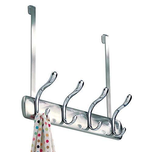 Related arkbuzz over door storage rack organizer hooks for coats hats robes clothes or towels 4 dual hooks brushed nickel chrome