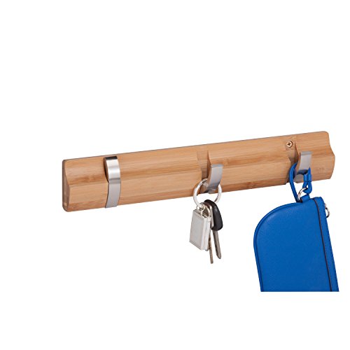 Honey-Can-Do 3-Hook Wall Hanger, Bamboo Finish Bar