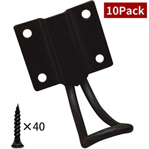 WINGOFFLY 10 Pieces Big Wall Mounted Rustic Hook Robe Hooks Double Coat Hangers and 40 Pieces Screws (26.38"x14.96")
